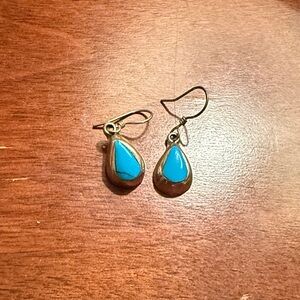 Turquoise Teardrop Earrings from Mexico
